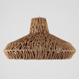 ValueLights Hamilton Natural Woven Easy Fit Pendant Lamp Shade - Size: 20 x 35 x 35cm - Brown - Wilko - thumbnail 4