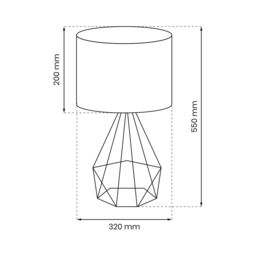 Milagro Triangolo Black Table Lamp 230V - Size: 32 x 32 x 55cm - Wilko - thumbnail 5