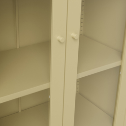 LPD Home Mase 2 Door Beige Glass Display Cabinet - Size: 180 x 70 x 35cm - Cream - Wilko - thumbnail 6