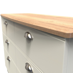 Crowndale Victoria 6 Drawer Cream Ash and Oak Wide Midi Chest of Drawer - Wilko - thumbnail 6