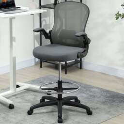 Vinsetto Charcoal Grey Mesh Desk Chair - Size: 130 x 59 x 65cm - Wilko - thumbnail 1