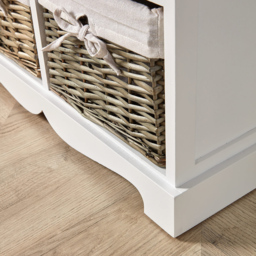 Home Source Lichfield 6 Wicker Basket White Storage Unit - Size: 76 x 63 x 26cm - Wilko - thumbnail 5