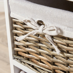 Home Source Lichfield 6 Wicker Basket White Storage Unit - Size: 76 x 63 x 26cm - Wilko - thumbnail 4