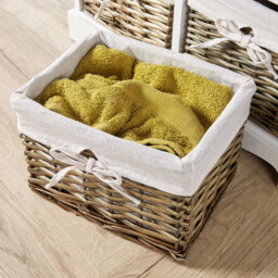 Home Source Lichfield 6 Wicker Basket White Storage Unit - Size: 76 x 63 x 26cm - Wilko - thumbnail 6
