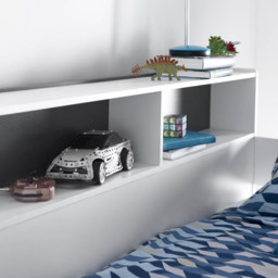 Ersa Grey and White Mid Sleeper with Orthopaedic Mattress - Size: Single - Bedmaster - Wilko - thumbnail 7