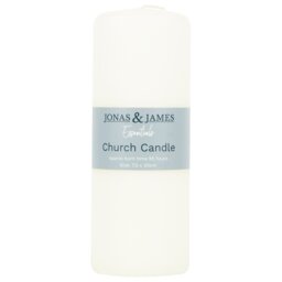 Jonas and James Essentials Church Candle White 85hr 7.5 x 20cm - Jonas & James - Wilko - thumbnail 1