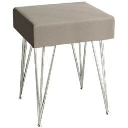 CARME Home Olivia Dove Grey Velvet Padded Stool - Size: 26 x 38 x 48cm - Wilko - thumbnail 3