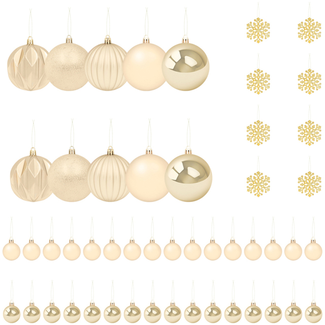 The Christmas Workshop Champagne Shatterproof Bauble 50 Pack - Wilko - image 1
