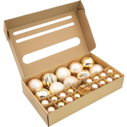 The Christmas Workshop Champagne Shatterproof Bauble 50 Pack - Wilko - thumbnail 5