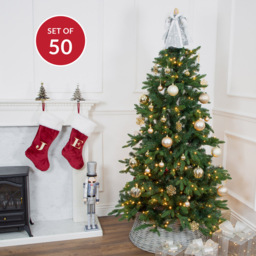 The Christmas Workshop Champagne Shatterproof Bauble 50 Pack - Wilko - thumbnail 7