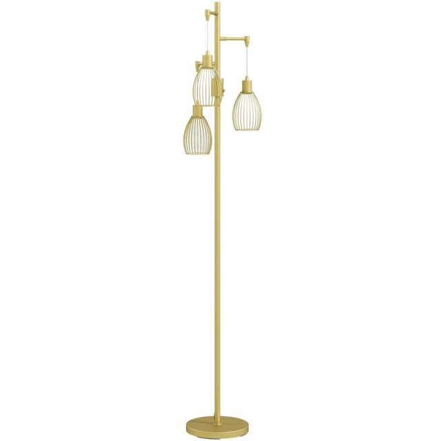 Portland Industrial Gold Tone 3 Light Dimmable Floor Lamp - Size: 170.5 x 30 x 30cm - Wilko - image 1