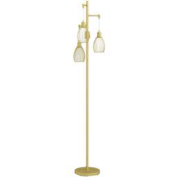 Portland Industrial Gold Tone 3 Light Dimmable Floor Lamp - Size: 170.5 x 30 x 30cm - Wilko