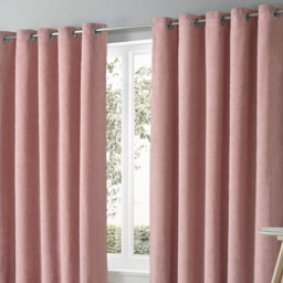 Velosso Teddy Blush Eyelet Curtains 168 x 229cm - Size: W 168 x D 229cm - Pink - Wilko - thumbnail 4