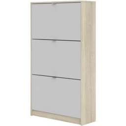Florence Shoes 3 Flip Door Oak and White Double Layer Shoe Storage Cabinet - Furniture To Go - Wilko - thumbnail 5
