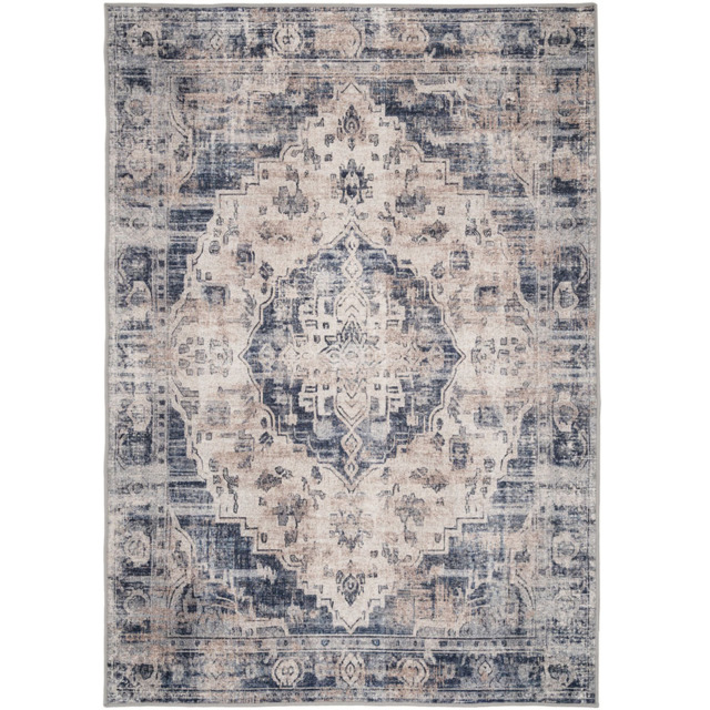 Kukoon Distressed Vintage Medallion Beige Blue Washable Rug 240 x 330cm - n/a - Wilko - image 1