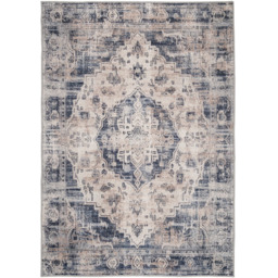 Kukoon Distressed Vintage Medallion Beige Blue Washable Rug 240 x 330cm - n/a - Wilko - thumbnail 1