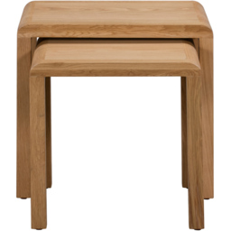 Julian Bowen Curve Oak Nest of Tables Set of 2 - Wood - Wilko - thumbnail 4