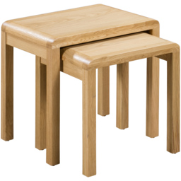 Julian Bowen Curve Oak Nest of Tables Set of 2 - Wood - Wilko - thumbnail 3