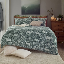 Deyongs Double Dark Sage Woodland Folk Duvet Set - Green - Wilko - thumbnail 4