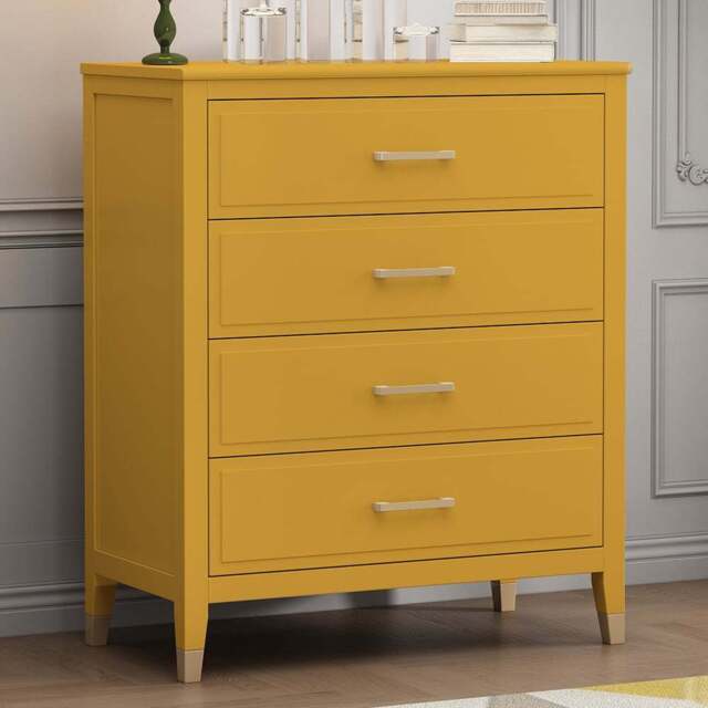 Palazzi 4 Drawer Mustard Chest of Drawers - Yellow - Wilko - image 1