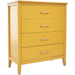 Palazzi 4 Drawer Mustard Chest of Drawers - Yellow - Wilko - thumbnail 3