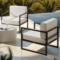 tectake Comosa Set of 2 Brown and Beige Garden Chair - Size: 85 x 74 x 78cm - Wilko - thumbnail 1