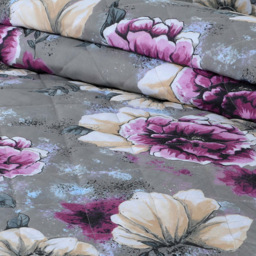 Velosso King Size Cassia Floral Bedspread Set - Purple - Wilko - thumbnail 3