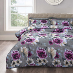 Velosso King Size Cassia Floral Bedspread Set - Purple - Wilko - thumbnail 5