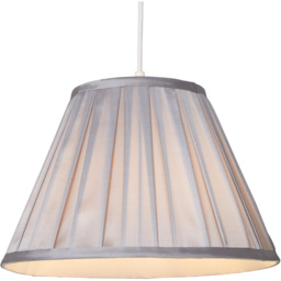 Lighting Collection Barnes Light Grey Pleated Tapered Lamp Shade 30cm - Size: 22 x 31 x 31cm - Silver - Wilko - thumbnail 4