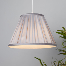 Lighting Collection Barnes Light Grey Pleated Tapered Lamp Shade 30cm - Size: 22 x 31 x 31cm - Silver - Wilko - thumbnail 3