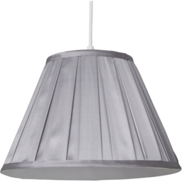 Lighting Collection Barnes Light Grey Pleated Tapered Lamp Shade 30cm - Size: 22 x 31 x 31cm - Silver - Wilko