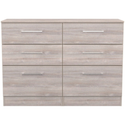 Crowndale Worcester 6 Drawer Grey Oak Wide Chest of Drawers Ready Assembled - Wilko - thumbnail 3