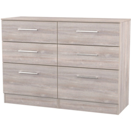 Crowndale Worcester 6 Drawer Grey Oak Wide Chest of Drawers Ready Assembled - Wilko - thumbnail 4