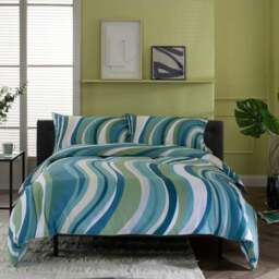 Deyongs Smith Wave King Size Green Duvet Set - Blue - Wilko - thumbnail 1