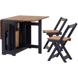 Seconique Santos 4 Seater Butterfly Dining Set Navy Blue Distressed Waxed Pine - Brown - Wilko - thumbnail 5