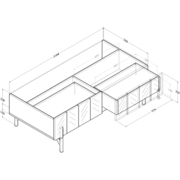 Kudl 2 Door Walton Oak Coffee Table - Brown - Wilko - thumbnail 6