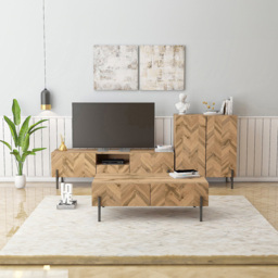 Kudl 2 Door Walton Oak Coffee Table - Brown - Wilko - thumbnail 4