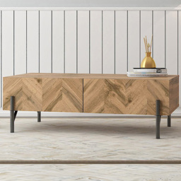 Kudl 2 Door Walton Oak Coffee Table - Brown - Wilko