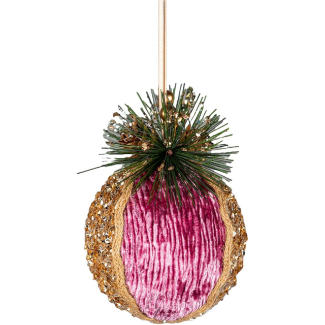 Shatchi Pink Glitter Christmas Bauble 11.5cm - Size: 1 Piece - Wilko - image 1