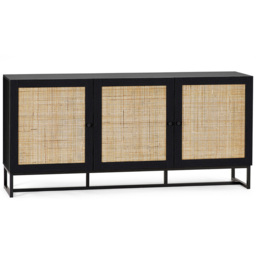 Julian Bowen Padstow 3 Door Black Sideboard - Size: 40 x 160 x 75cm - Wilko - thumbnail 3