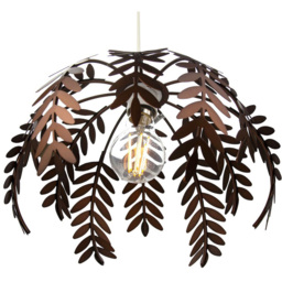 Happy Homewares Bronze Fern Leaf Pendant Light Shade - Size: 17 x 28 x 28cm - Brown - Wilko - thumbnail 3
