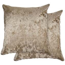 Serene Crushed Velvet Taupe Cushion Cover 43 x 43cm - Cream - Wilko