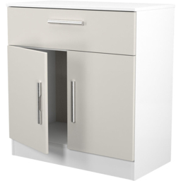 Crowndale Contrast 2 Door Single Drawer Grey Matt and White Sideboard Ready Assembled - Size: 79 x 74 x 39cm - Grey Matt & White - Wilko - thumbnail 7