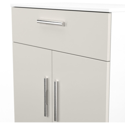 Crowndale Contrast 2 Door Single Drawer Grey Matt and White Sideboard Ready Assembled - Size: 79 x 74 x 39cm - Grey Matt & White - Wilko - thumbnail 6