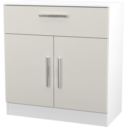 Crowndale Contrast 2 Door Single Drawer Grey Matt and White Sideboard Ready Assembled - Size: 79 x 74 x 39cm - Grey Matt & White - Wilko - thumbnail 5