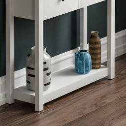 Vida Designs Arlington 2 Drawer White and Oak Console Table - Size: 30 x 80 x 74cm - Wilko - thumbnail 5