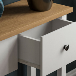 Vida Designs Arlington 2 Drawer White and Oak Console Table - Size: 30 x 80 x 74cm - Wilko - thumbnail 6