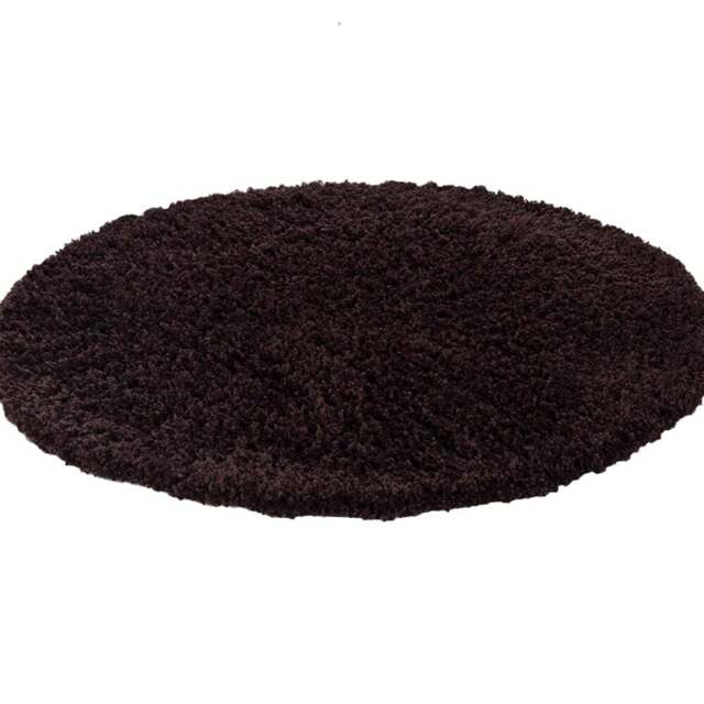 Desire Rugs Oxford Brown Plain Round Shaggy Rug 120 x 120cm - Wilko - image 1