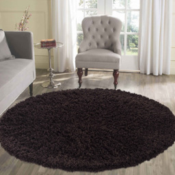 Desire Rugs Oxford Brown Plain Round Shaggy Rug 120 x 120cm - Wilko - thumbnail 3