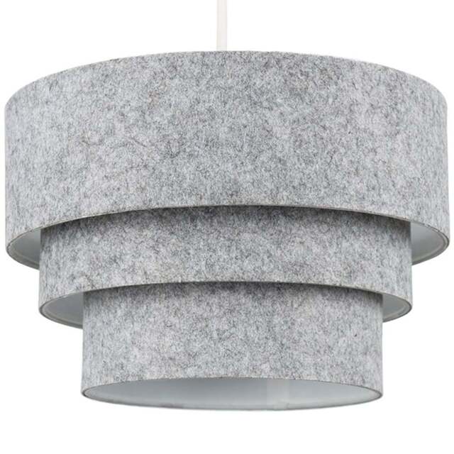 ValueLights Aztec 3-Tier Grey Felt Ceiling Light Shade - Size: 31 x 20.5 x 31cm - Wilko - image 1